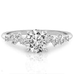 Stunning 1.0- 2.0 CT Round Moissanite Engagement Ring with Cluster Design 4