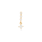 1.0 TCW Round & Princess Cut Moissanite Dangle Earrings in Gold 12