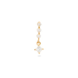 1.0 TCW Round & Princess Cut Moissanite Dangle Earrings in Gold 12