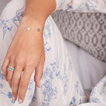 0.84 CT Round Peridot Lab Made Diamond-August Birthstone Bracelet 6