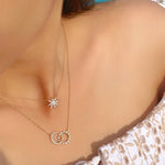 0.30 TCW Round Moissanite Diamond Star Pendant Necklace in Solid Gold 4