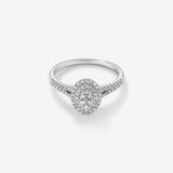 Stunning 0.30 TCW Round Moissanite Engagement Ring with Cluster Design 1