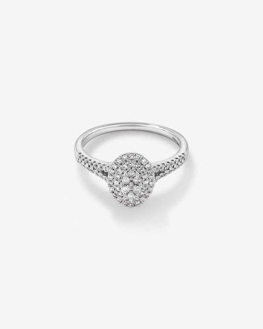 Stunning 0.30 TCW Round Moissanite Engagement Ring with Cluster Design 1