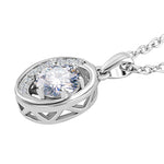 Round Cut Cubic Zirconia in 925 Sterling Silver Necklace 4