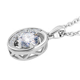 Round Cut Cubic Zirconia in 925 Sterling Silver Necklace 4