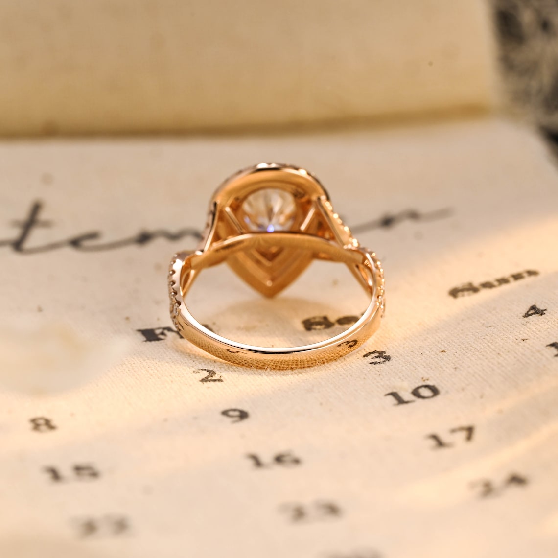 Stunning 2.0 CT Pear Moissanite Engagement Ring with Double Halo & Pave Design 2