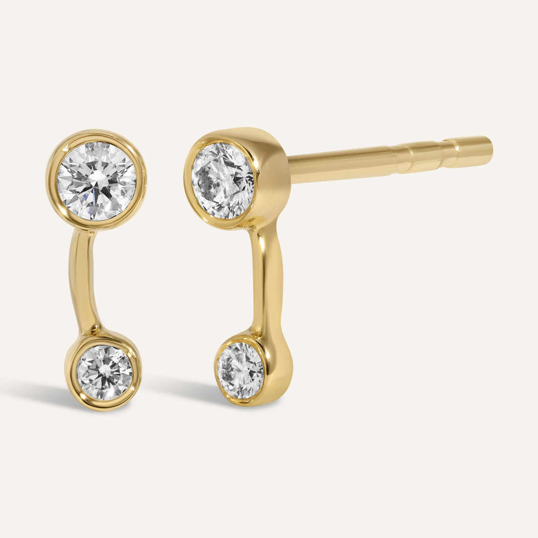 0.20 TCW Round Cut Moissanite Cuff Earrings in Gold 1
