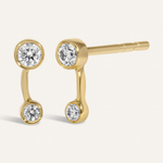 0.20 TCW Round Cut Moissanite Cuff Earrings in Gold 1