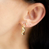 Stunning Twisted Hoops Earrings in Gold 4