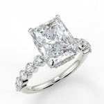 Stunning 2.50 CT Radiant Moissanite Engagement Ring with Hidden Halo & Pave Design 5