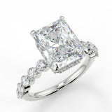 Stunning 2.50 CT Radiant Moissanite Engagement Ring with Hidden Halo & Pave Design 5