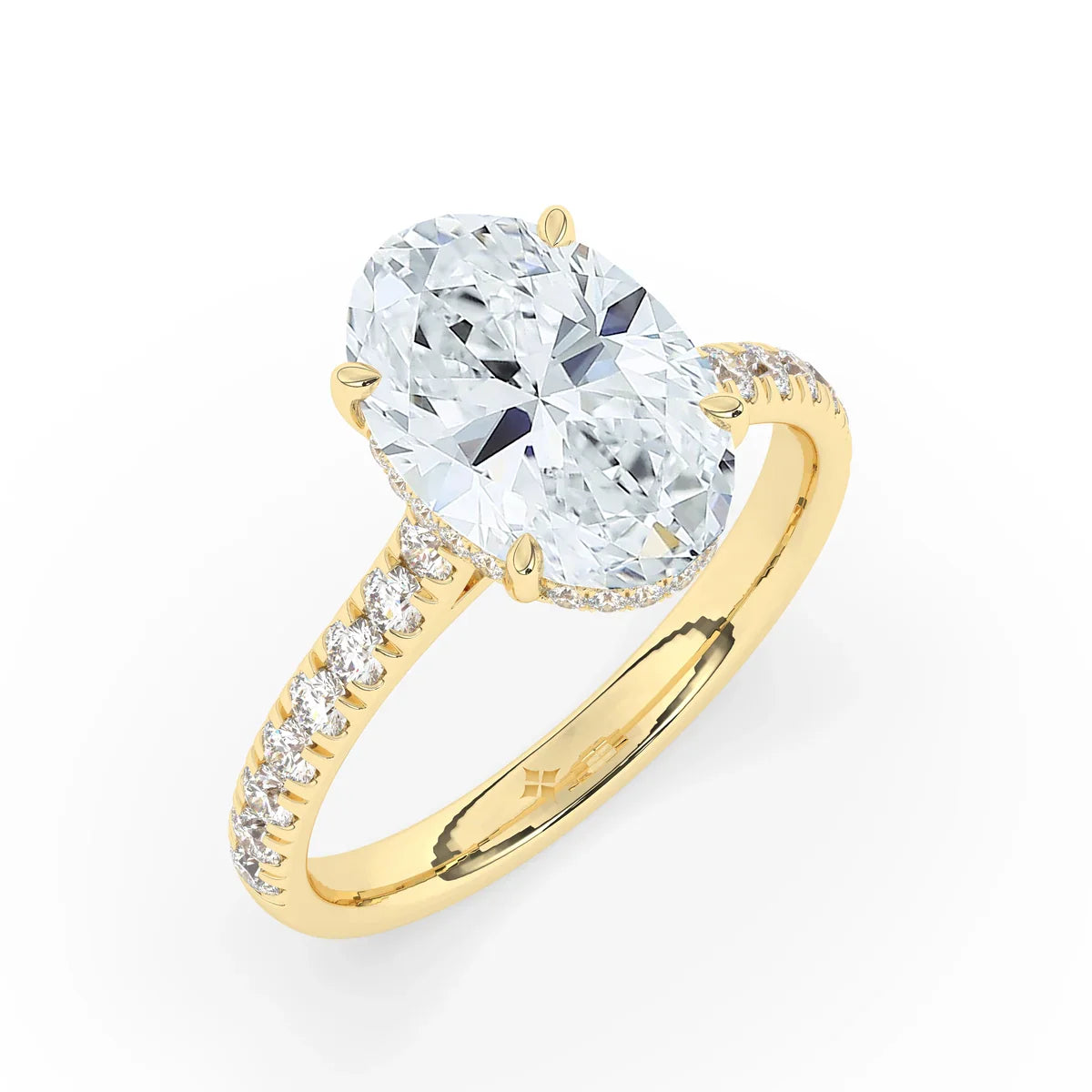 Stunning 3.0 CT Oval Moissanite Engagement Ring with Double Hidden Halo & Pave Design 6