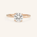 Stunning 1.0 CT Round Moissanite Engagement Ring with Hidden Halo Design 1