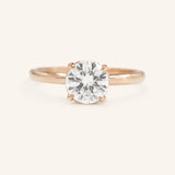 Stunning 1.0 CT Round Moissanite Engagement Ring with Hidden Halo Design 1