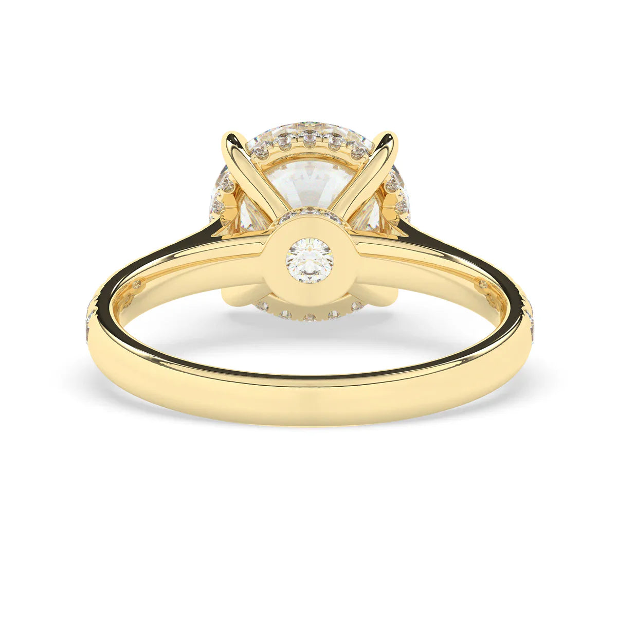 Stunning 3.0 CT Round Moissanite Engagement Ring with Double Hidden Halo & Pave Design 3
