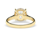 Stunning 3.0 CT Round Moissanite Engagement Ring with Double Hidden Halo & Pave Design 3