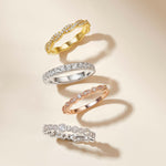 Stunning 0.2 TCW  Round Moissanite Stones in Half Eternity Wedding Band 4