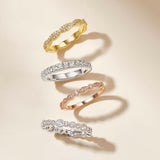 Stunning 0.2 TCW  Round Moissanite Stones in Half Eternity Wedding Band 4