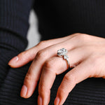 Stunning 1.0 - 2.0 CT Oval Moissanite Engagement Ring with Cluster Design 4