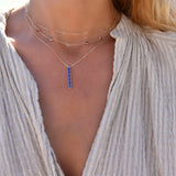 0.13 TCW Baguette Sapphire Lab Made Diamond- September Birthstone Necklace 9