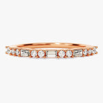 Stunning 0.20 CT Round & Baguette Moissanite Stones Half Eternity Wedding Bands 4