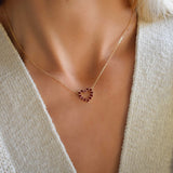 1.5 TCW Round Garnet Lab Made Diamond- January Birthstone Necklace 3