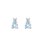 0.15 CT Round Aquamarine Lab Made Diamond- March Birthstone Studs 4