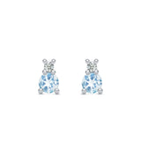 0.15 CT Round Aquamarine Lab Made Diamond- March Birthstone Studs 4
