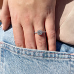Stunning 0.4 TCW Cushion Moissanite Stones Halo and Pave Wedding Band 8