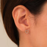 0.50 TCW Round Cut Moissanite Heart Stud Earrings in Gold 7