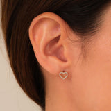 0.50 TCW Round Cut Moissanite Heart Stud Earrings in Gold 7