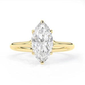 Stunning 2.0 CT Marquise Moissanite Engagement Ring with Hidden Halo Design