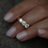 1.50 CT Round Three Stones CVD EF/VS Diamond Wedding Band 9