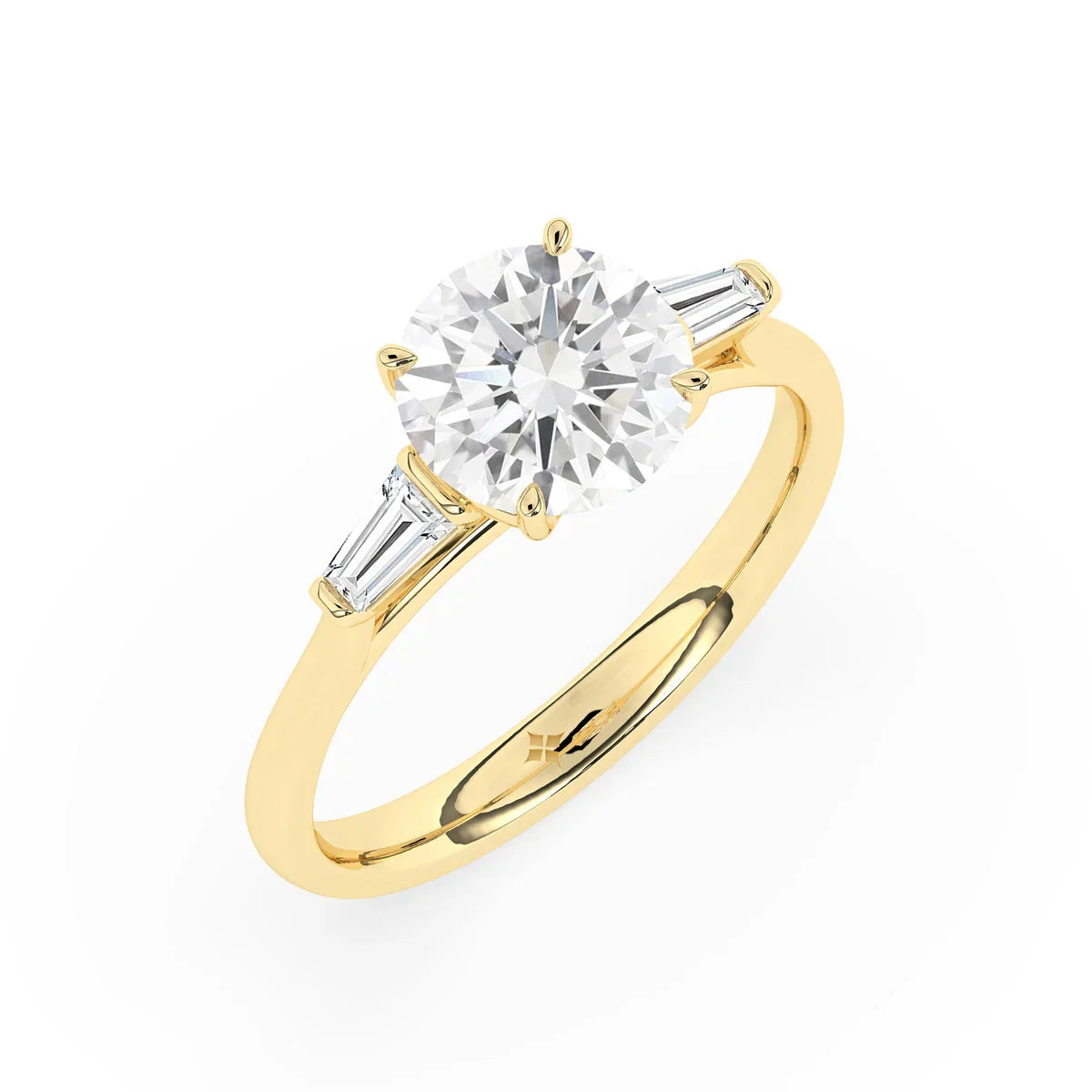 Stunning 2.0 CT Round Moissanite Engagement Ring with Three Stone Design 4