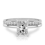 Stunning 1.0- 2.0 CT Radiant Moissanite Engagement Ring with Hidden Halo Design 2