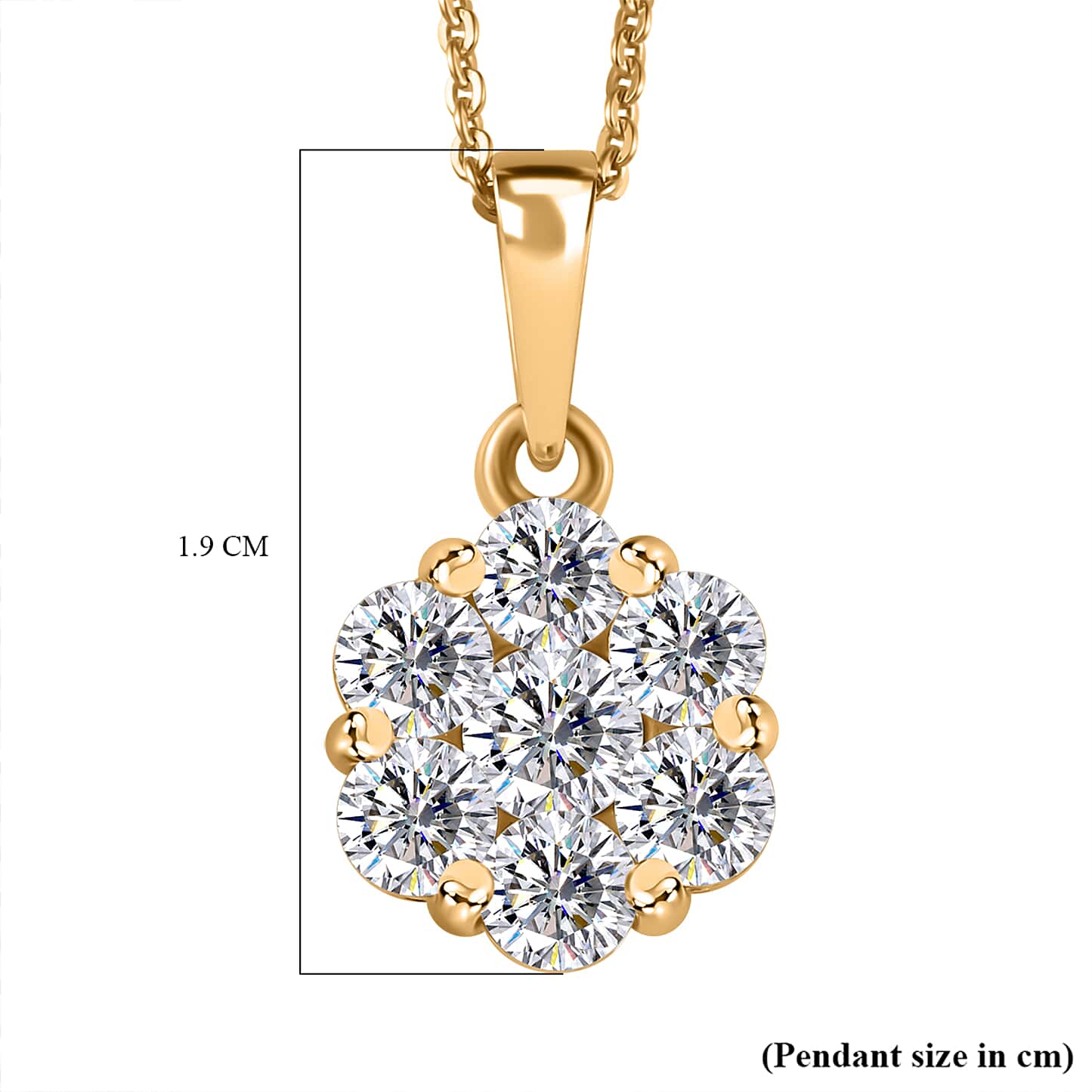 Round Cut Cubic Zirconia in 925 Sterling Silver Necklace 6