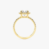 Stunning 1.0-2.0 CT Cushion Moissanite Engagement Ring with Halo & Pave Design 3