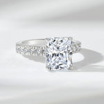 Stunning 3.0 CT Radiant Moissanite Engagement Ring in  Pave Design 4