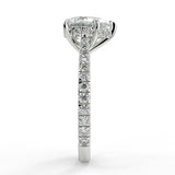 Stunning 0.81 CT Pear Moissanite Engagement Ring with Hidden Halo & Pave Design 7