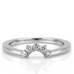 Stunning 0.10 TCW Round Moissanite Stones Curved Wedding Bands 3