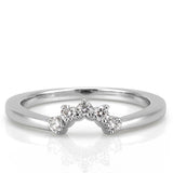 Stunning 0.10 TCW Round Moissanite Stones Curved Wedding Bands 3