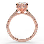 Stunning 0.81 CT Pear Moissanite Engagement Ring with Hidden Halo & Pave Design 9