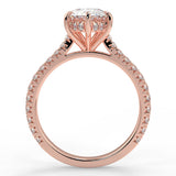 Stunning 0.81 CT Pear Moissanite Engagement Ring with Hidden Halo & Pave Design 9