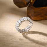 0.4 TCW Oval Pear & Emerald Cut Moissanite Bridal Wedding Band With Pave Style 5