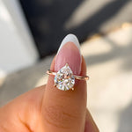 Stunning 3.0 CT Pear Moissanite Engagement Ring with Hidden Halo Design 5