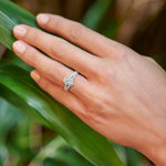 Stunning 0.2 TCW Round Moissanite Stones Curved Wedding Bands 9