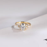Stunning 1.0 - 2.0 CT Oval Moissanite Engagement Ring with Cluster Design 1