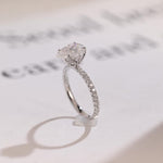 Stunning 1.0 - 2.0 CT Pear Moissanite Engagement Ring with Pave Design 7
