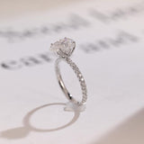 Stunning 1.0 - 2.0 CT Pear Moissanite Engagement Ring with Pave Design 7