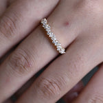 Stunning 0.3 TCW Round, Marquise & Emerald Moissanite Stones Half Eternity Wedding Band 4